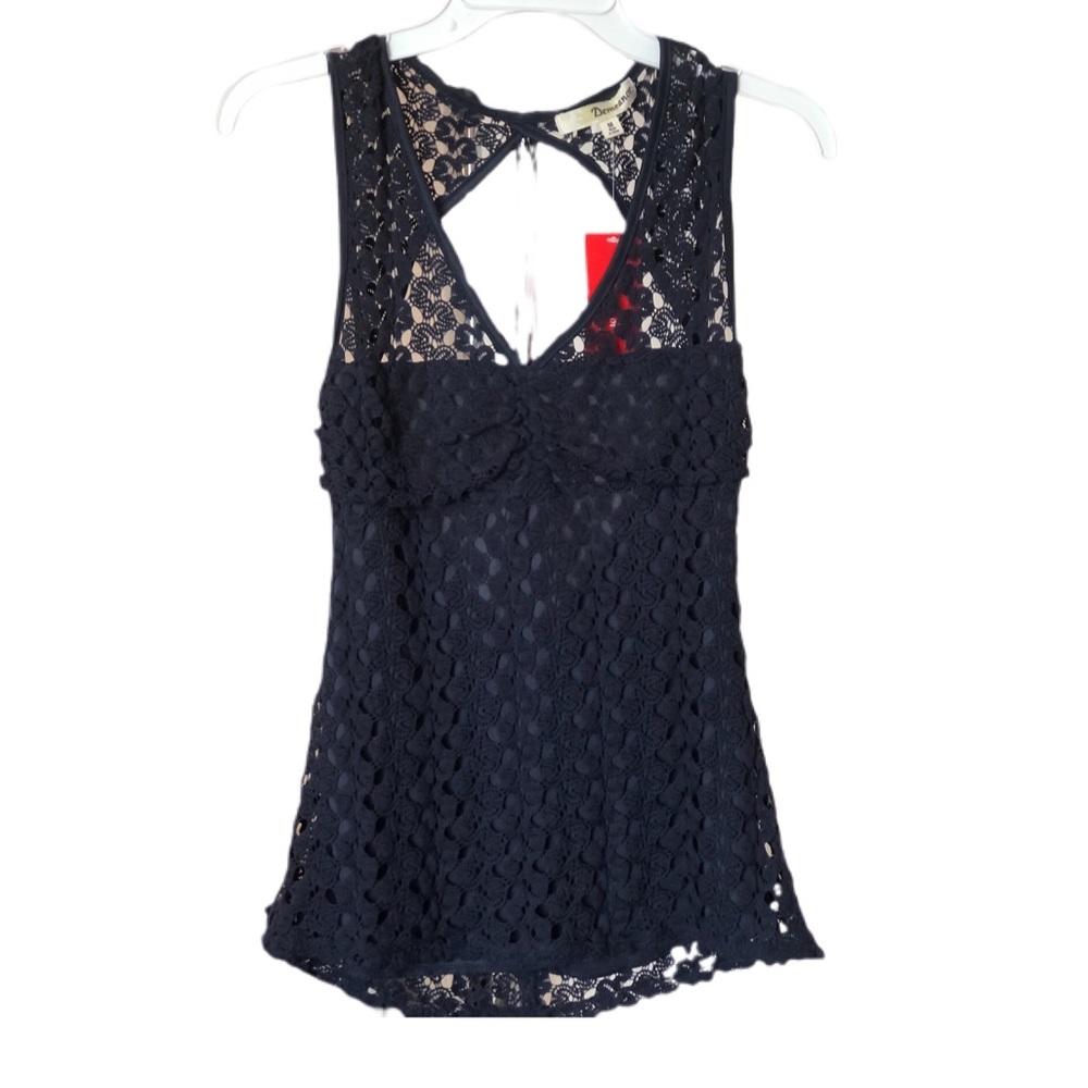 Navy blue lace top